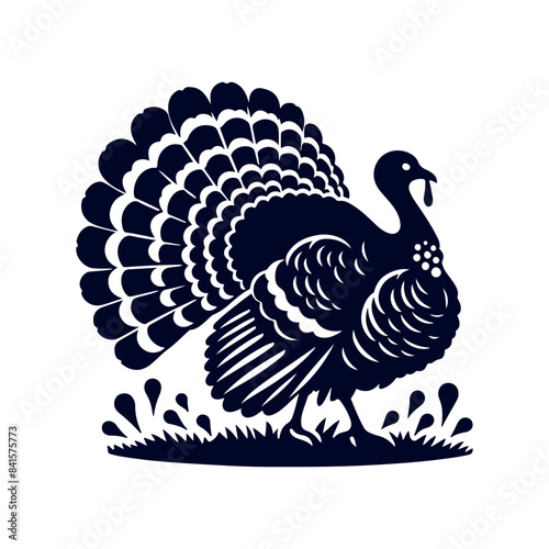Turkey silhouette Clip art isolated vector illustration on white background