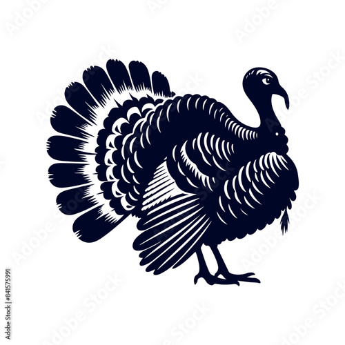 Turkey silhouette Clip art isolated vector illustration on white background