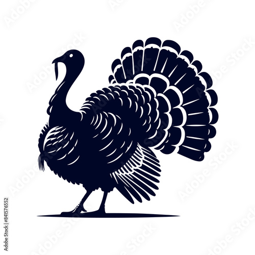Turkey silhouette Clip art isolated vector illustration on white background
