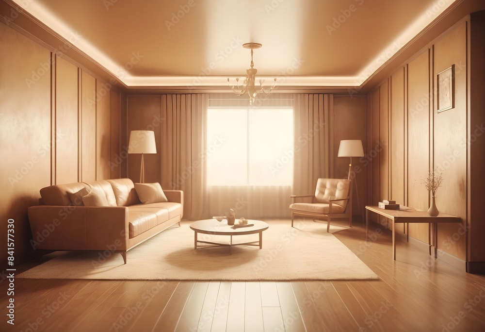 Fototapeta premium Photo modern style conceptual interior room 3d illustration