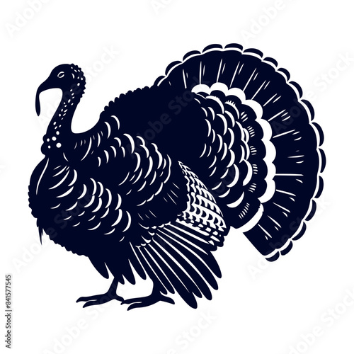 Turkey silhouette Clip art isolated vector illustration on white background