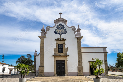 The Church Igreja de Sao Lourenco in the old town of Almancil at the east Algarve in the south of Portugal, Europe.
