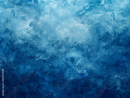 Blue watercolor space background. Illustration painting © niwat