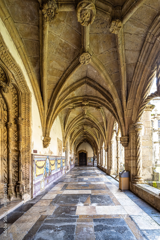 Colonnade of cloister of Santa Cruz Monastery and Church at Coimbra, Portugal Colonnade of cloister of Santa Cruz Monastery and Church at Coimbra, Portugal