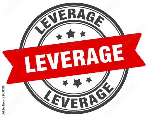 leverage stamp. leverage label on transparent background. round sign