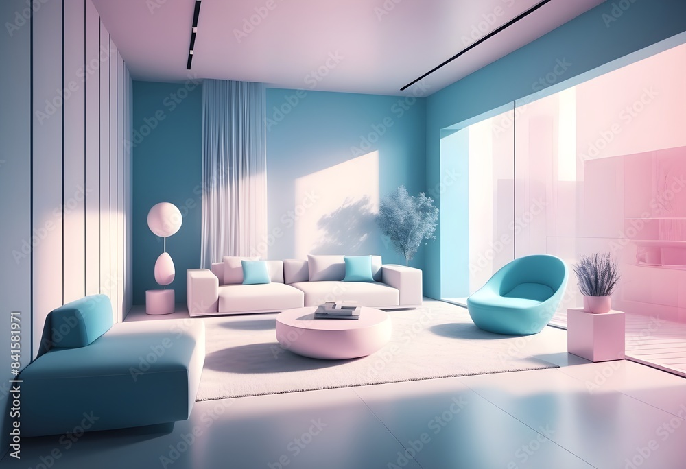 Obraz premium Photo modern style conceptual interior room 3d illustration