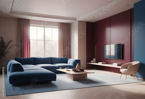 Photo modern style conceptual interior room 3d illustration