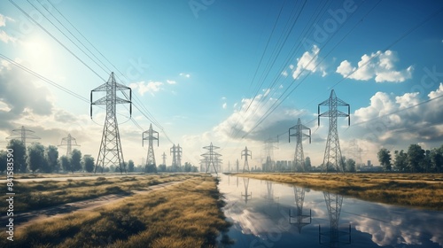 High-Voltage Power Lines: A Panoramic View of Sustainable Energy Technology photo