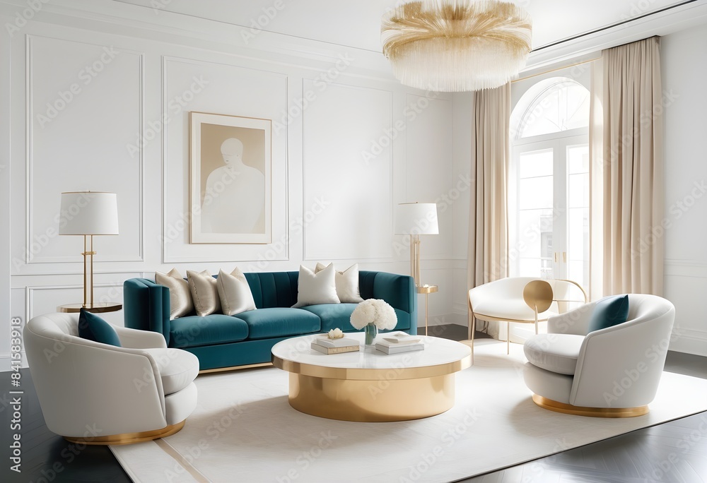 Fototapeta premium Photo modern style conceptual interior room 3d illustration