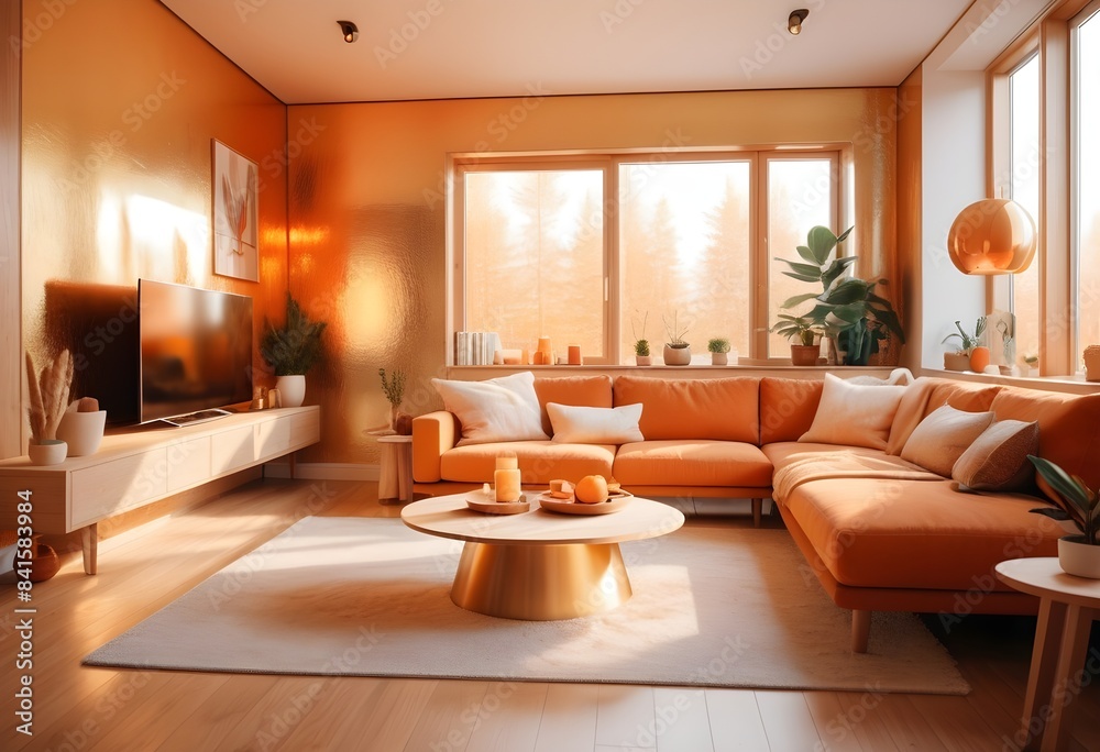 Fototapeta premium Photo modern style conceptual interior room 3d illustration