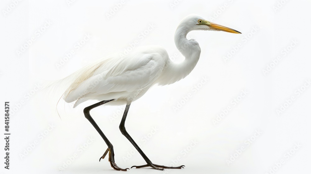 Egret full body clearly photo on white background , Egret full body clearly photo on white background ,