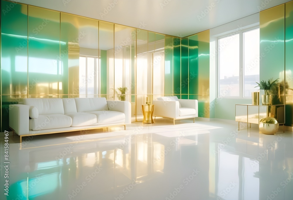 Fototapeta premium Photo modern style conceptual interior room 3d illustration