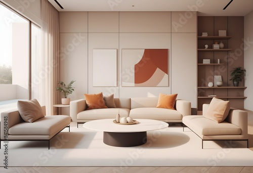 Photo modern style conceptual interior room 3d illustration