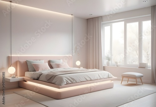 Photo modern style conceptual interior room 3d illustration