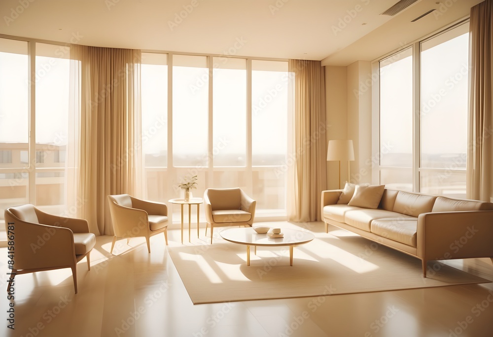 Fototapeta premium Photo modern style conceptual interior room 3d illustration