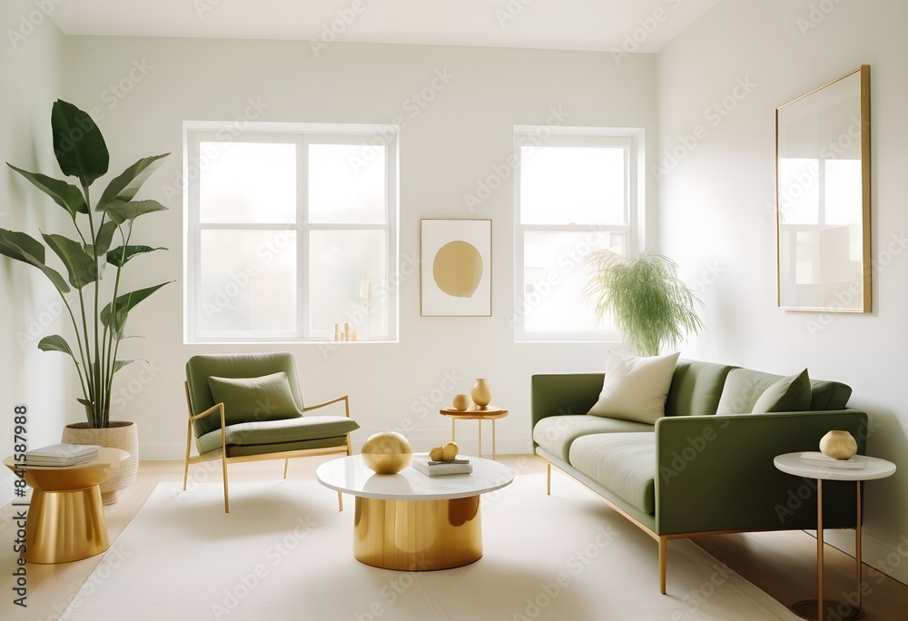 Fototapeta premium Photo modern style conceptual interior room 3d illustration