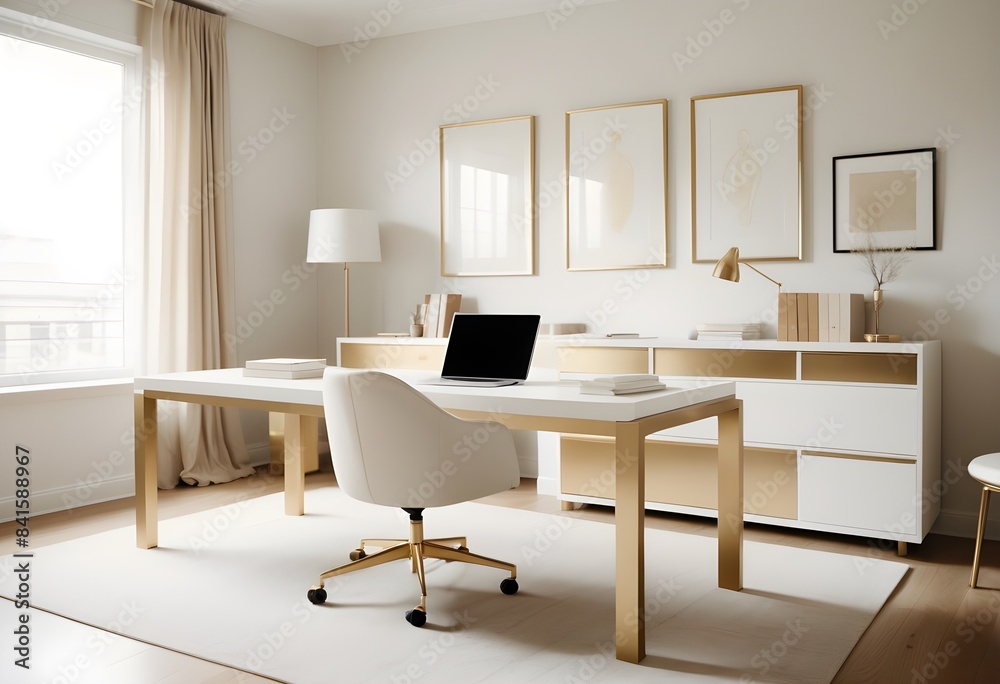 Fototapeta premium Photo modern style conceptual interior room 3d illustration