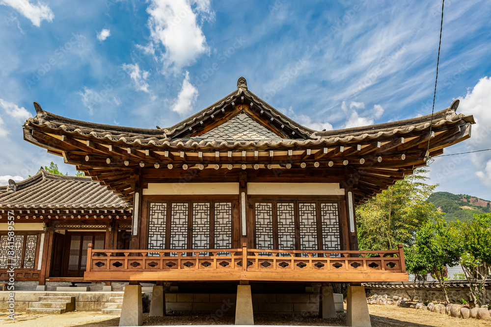 Traditional Korean Architectural Style Hanok Housing Landscape Traditional Korean Architectural Style Hanok Housing Landscape