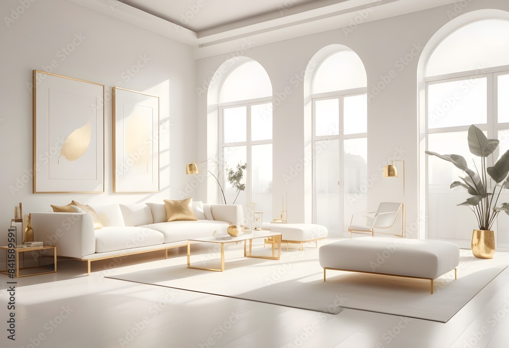 Photo modern style conceptual interior room 3d illustration