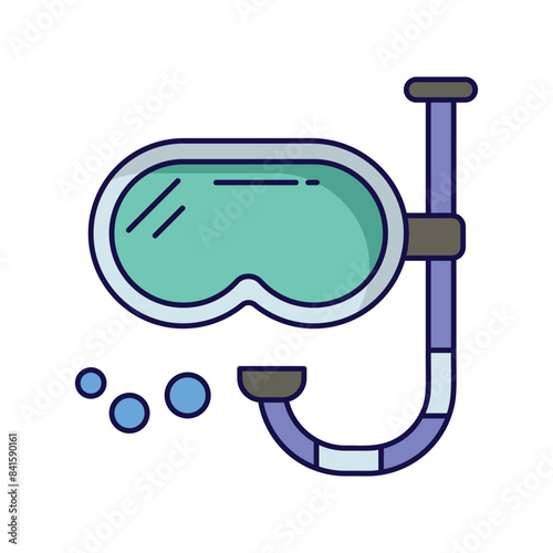snorkel icon with white background vector stock illustration