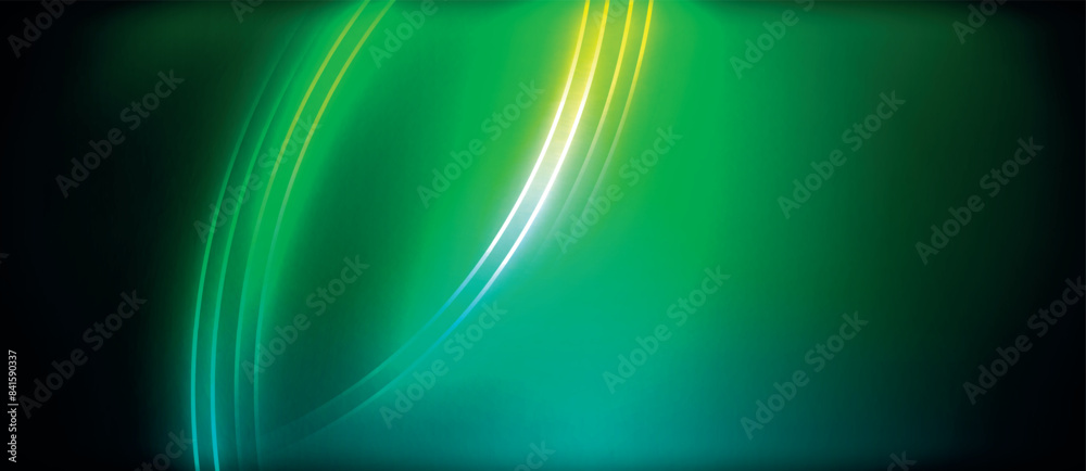 Neon glowing circle rays, light round lines in the dark, planet style neon wave lines. Energetic electric concept design for wallpaper, banner, background Neon glowing circle rays, light round lines in the dark, planet style neon wave lines. Energetic electric concept design for wallpaper, banner, background