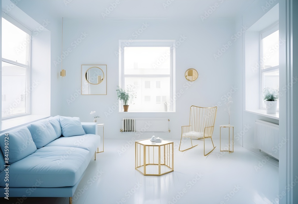 Fototapeta premium Photo modern style conceptual interior room 3d illustration