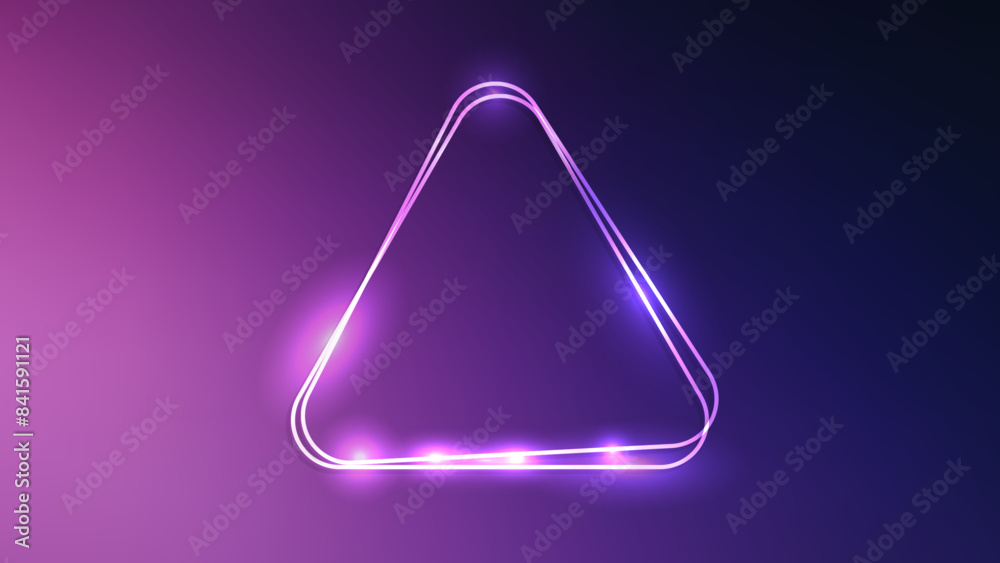 Neon double frame with shining effects Neon double frame with shining effects