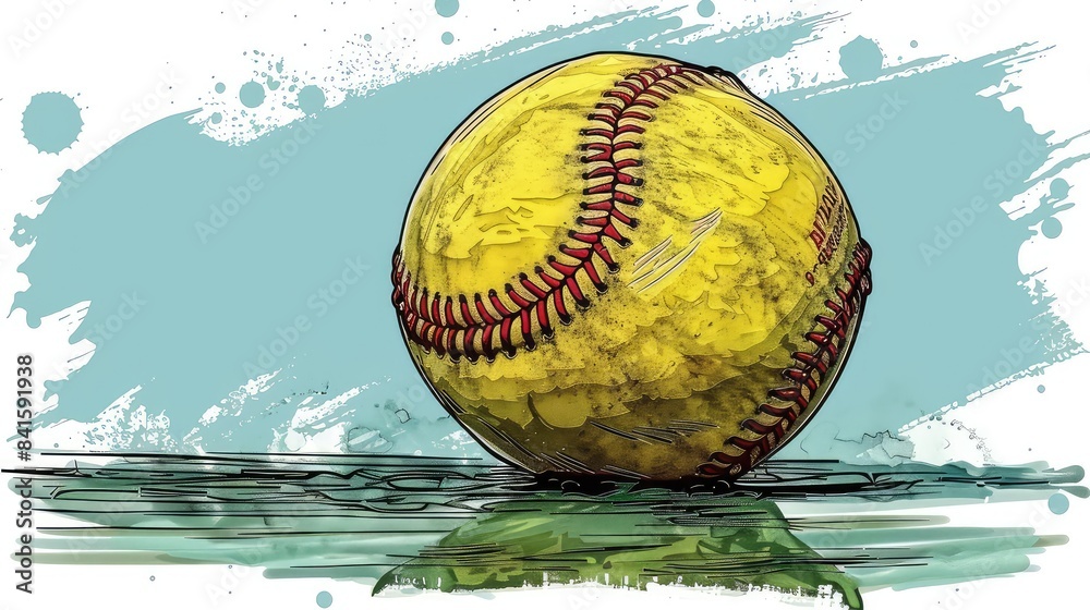 yellow baseball ball isolated on transparent background ,generative ai ...