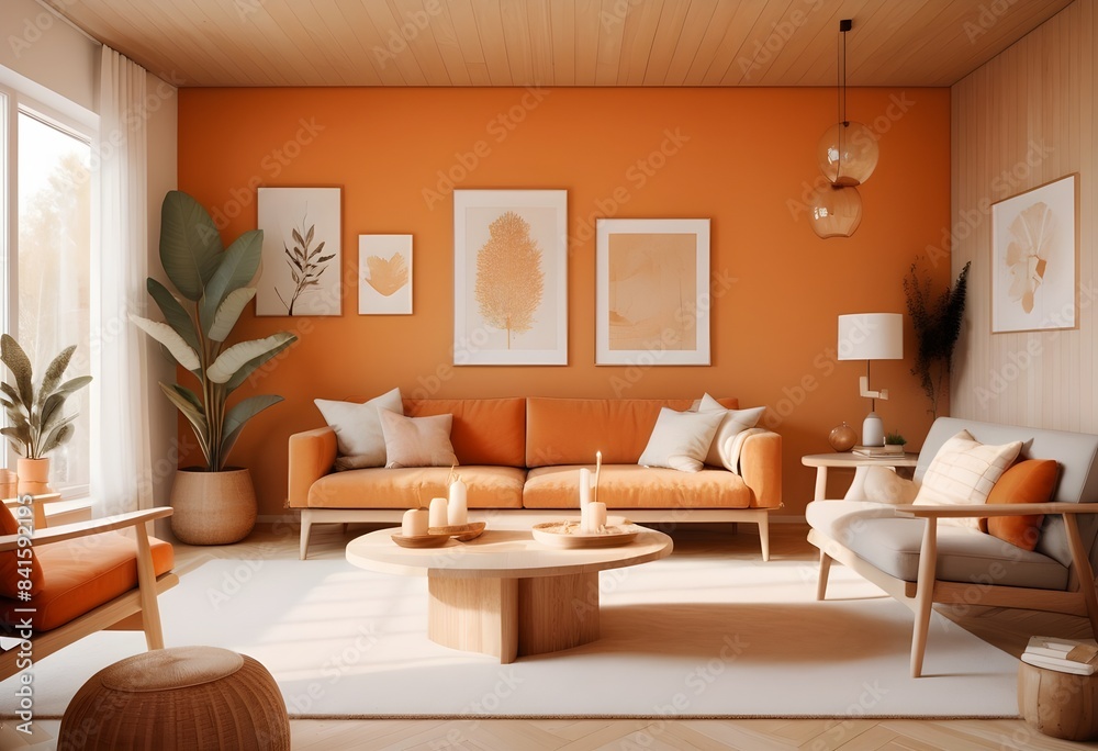 Fototapeta premium Photo modern style conceptual interior room 3d illustration