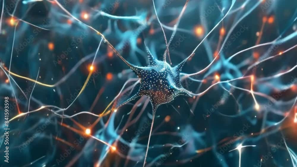 Machine Learning Neur AI, Machine learning visualization as human brain neurons digital ...