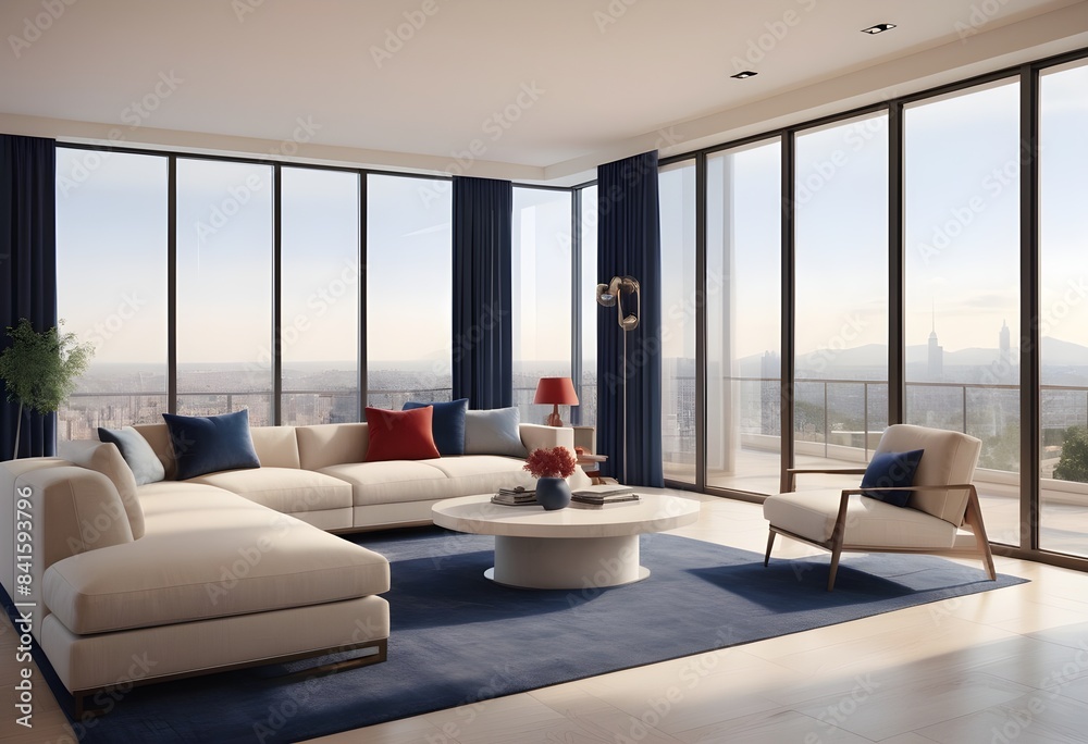 Fototapeta premium Photo modern style conceptual interior room 3d illustration