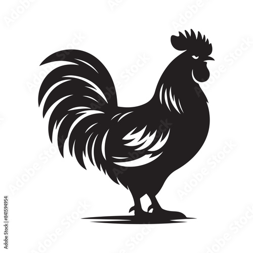 Chicken silhouette vector art illustration.