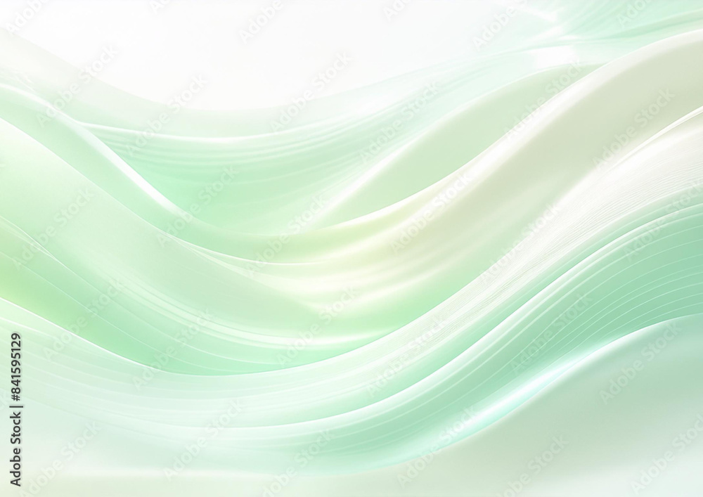 Fototapeta premium 滑らかな透明感のある緑のウェーブ