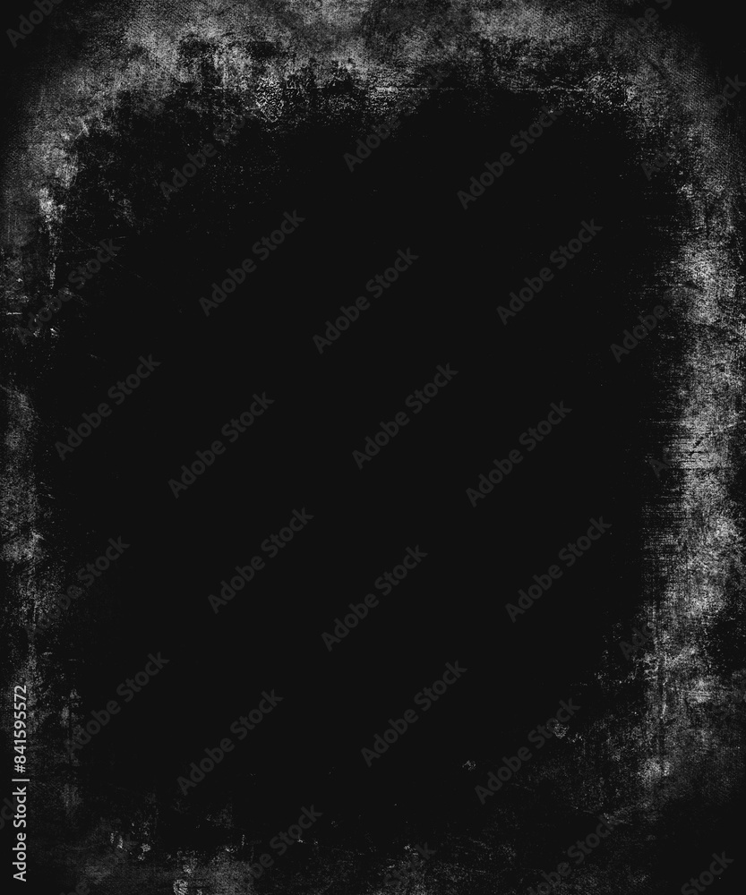 Obraz premium Black grunge scary background, horror obsolete texture with frame