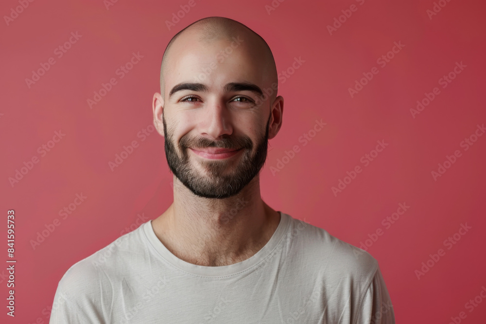 Fototapeta premium A close up portrait of a young man with a subtle smile