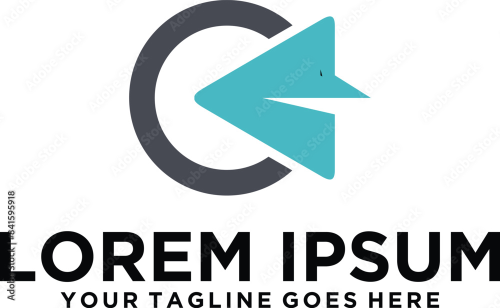 Fotografie Paper Plane C letter logo
