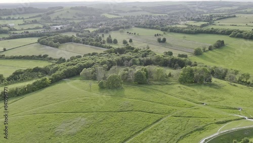 Aerial view of classic English countryside near Burgess Hill in West Sussex photo
