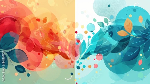 biotechnological innovation flat design front view theme progress water color Splitcomplementary color scheme