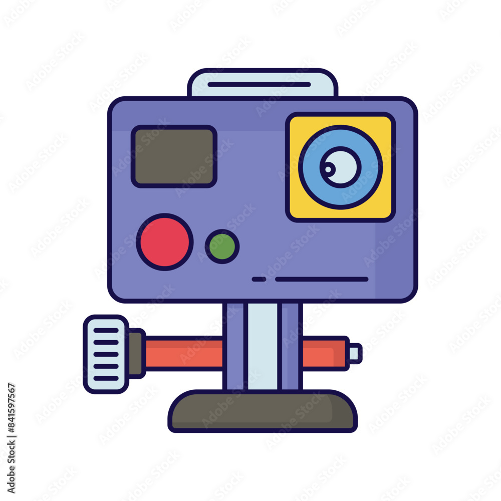action camera icon with white background vector stock illustration