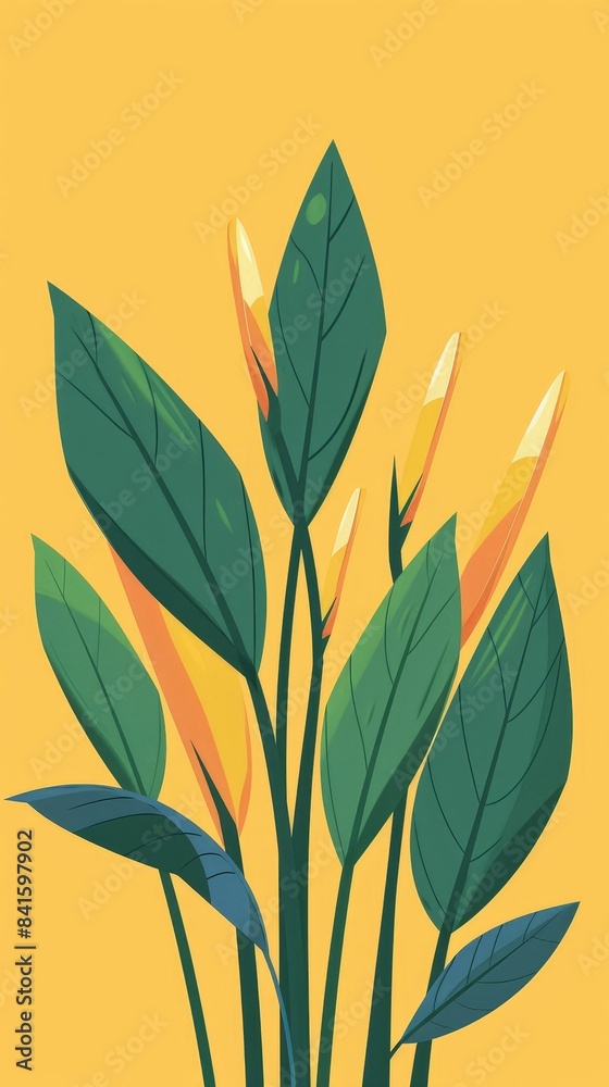 bamboo shoot flat design top view theme growth cartoon drawing Complementary Color Scheme bamboo shoot flat design top view theme growth cartoon drawing Complementary Color Scheme