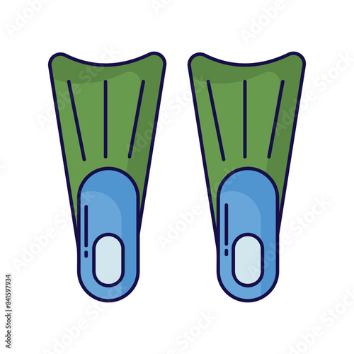 flippers icon with white background vector stock illustration