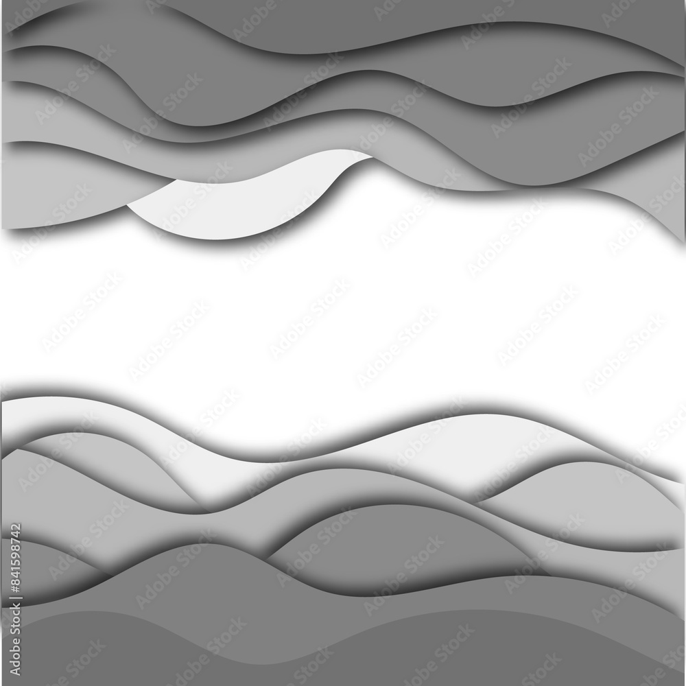 Obraz premium 3D abstract background with gray paper cut shapes. Vector layout design for business presentations, flyers, posters. Eps 10