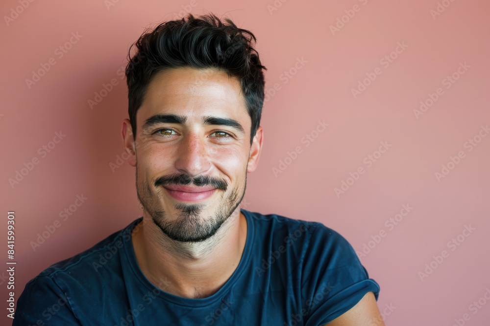 Obraz premium A close up portrait of a young man with a subtle smile