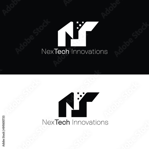tech logo, N and T logo, abstract logo, technology, innovation logo