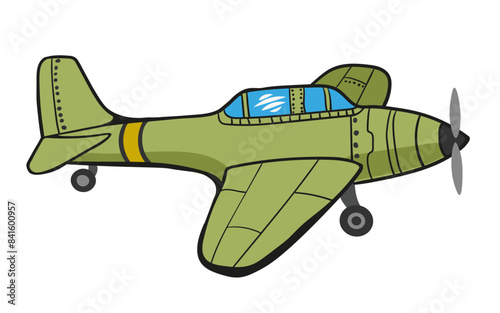 isolated illustration vintage airplane in vector. object icon for poster sticker design logo print