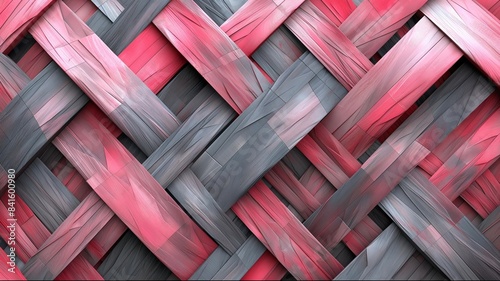 Baby pink and gray color 3d stripes abstract pattern background 