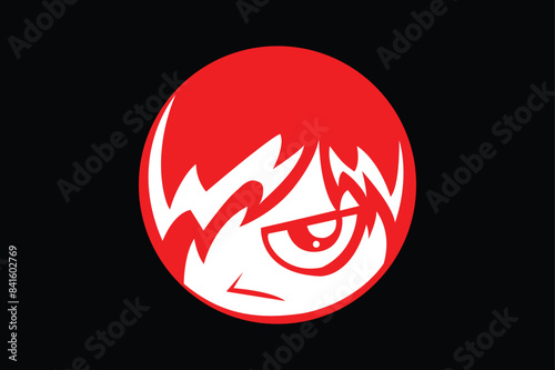 Angry attuite boy gaming logo design