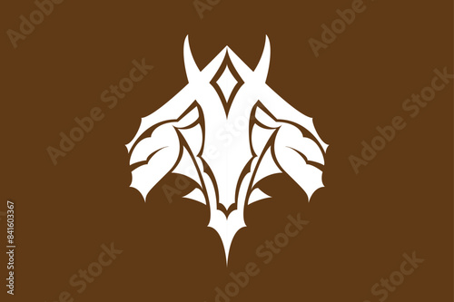 Angry hydra mythical creature logo design