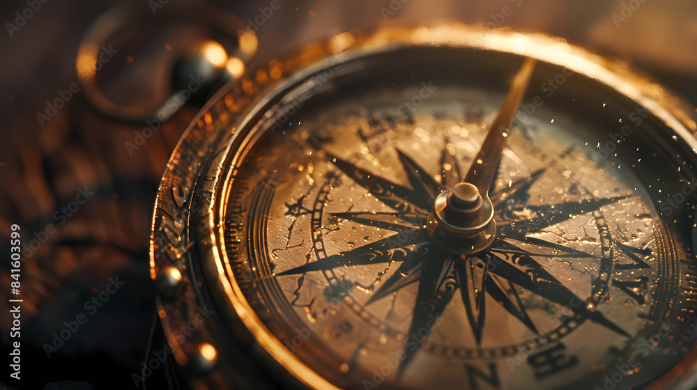 A compass with a broken face sits on a wooden surface A compass with a broken face sits on a wooden surface
