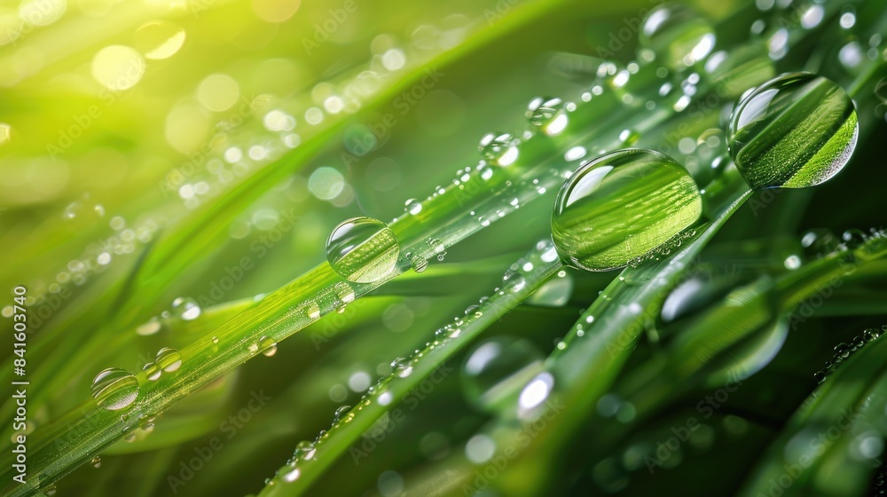 Water droplets on blades of grass Water droplets on blades of grass
